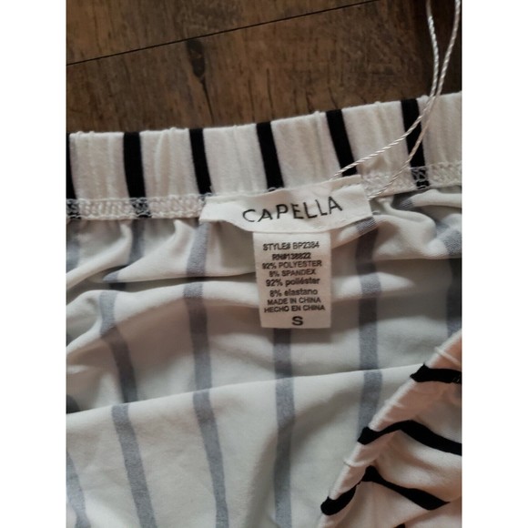 Capella Sz S Womens Striped Romper Shorts - Picture 2 of 3